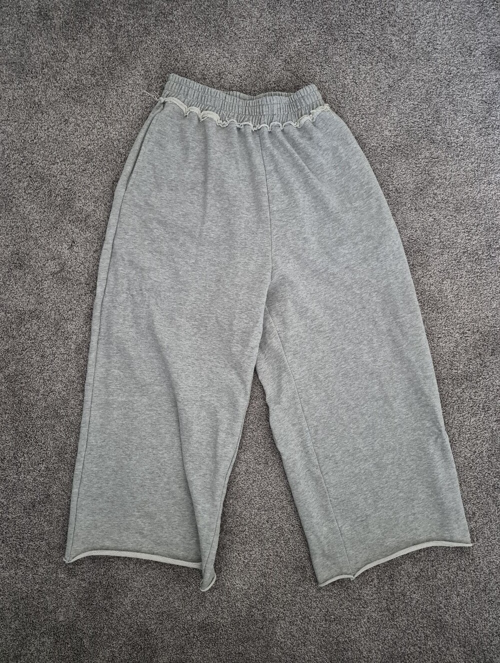 Baggy Grey Sweatpants W/ Raw Hem